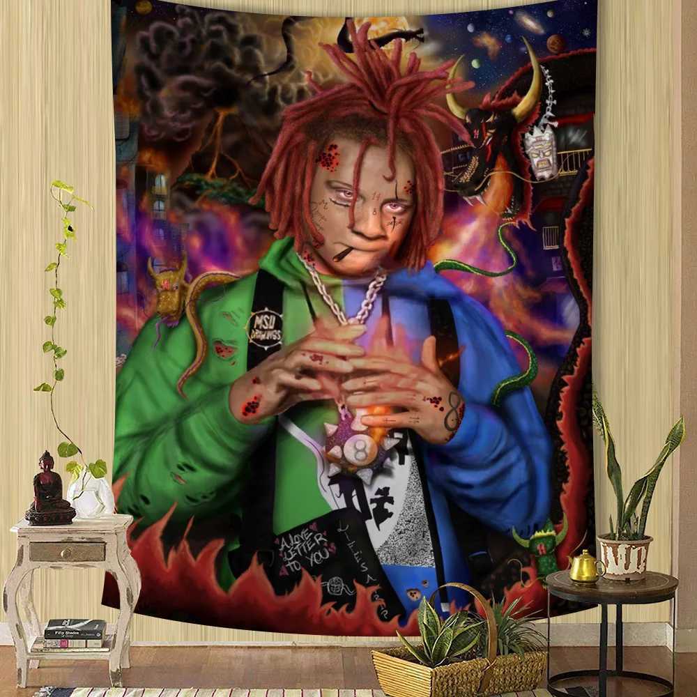 Rapper T-Trippie R-Redds Cartoon Tapestry Bohemian Wall Tapestries Mandala Wall Hanging SheetsM251125