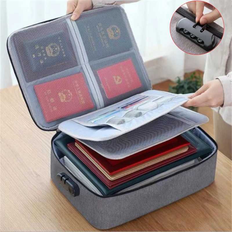 Document Organizer Briefcase A4 Folder Holder Mens Womens Bag Cover Purse Passport Home Safe Functional File Storage CaseT251125