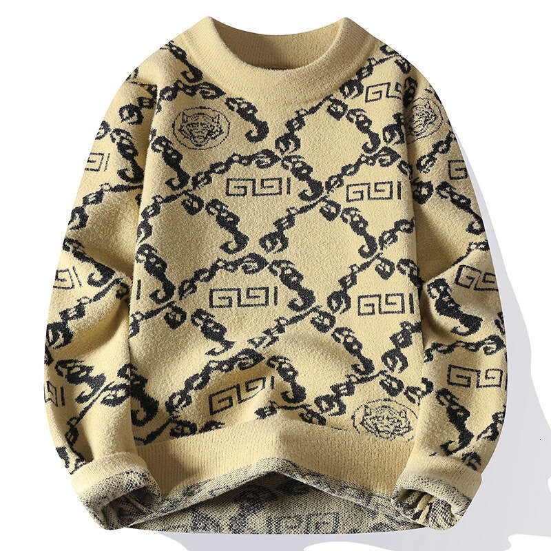 Sli Casual round Ne Knitwear for Men Trendy Versatile Comfortable Polyester Long Sve Sweater Autumn Faion Clothes