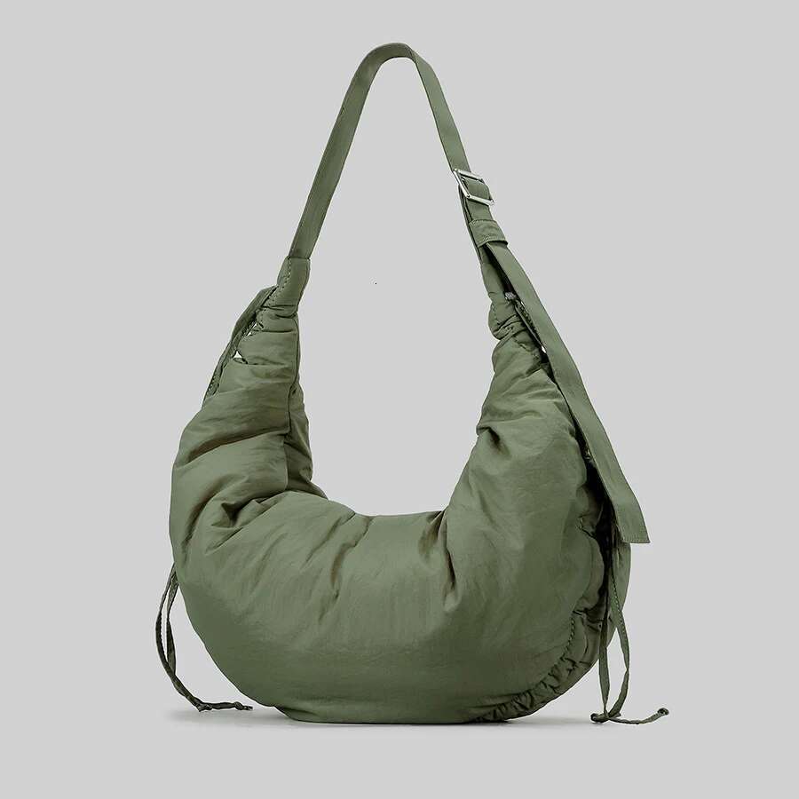 Designer Bag 2025 Fashion Ruched Half Moon Women Shoulder Bags Designer Nylon Hobos Crossbody Bag Casual Large Capacity Shipping Purses 2024 Luxury Ba