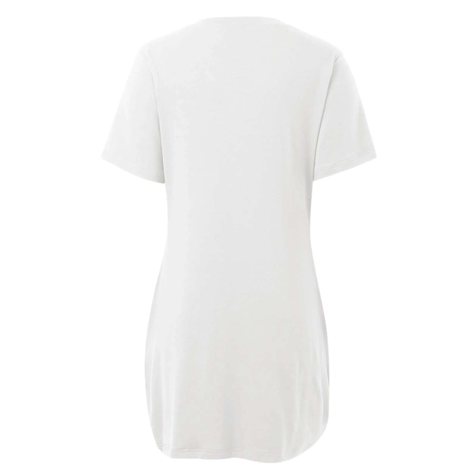 Dongdumaoyi Women S Short Sleeve Soft Dress Summer Fashion Simple V Neck Pullover T Shirt Solid Color Lightweight Casual Beach