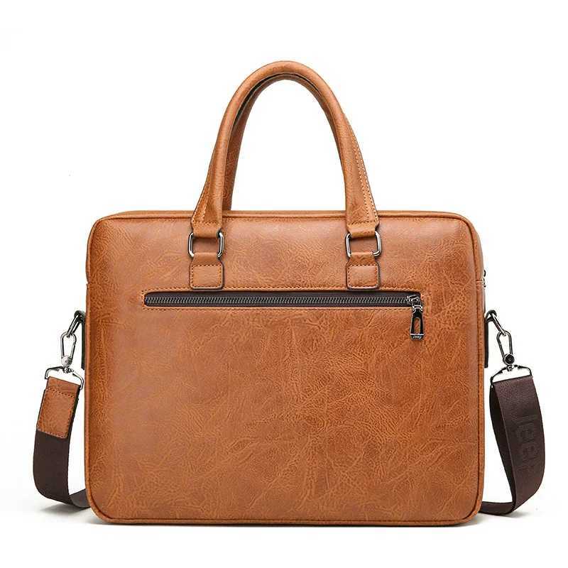 Luxury Business Briefcase Male High-quality Crazy Horse Leather Crossbody Shoulder Bag Men Laptop Bag Man Handbag BriefcasesT251125