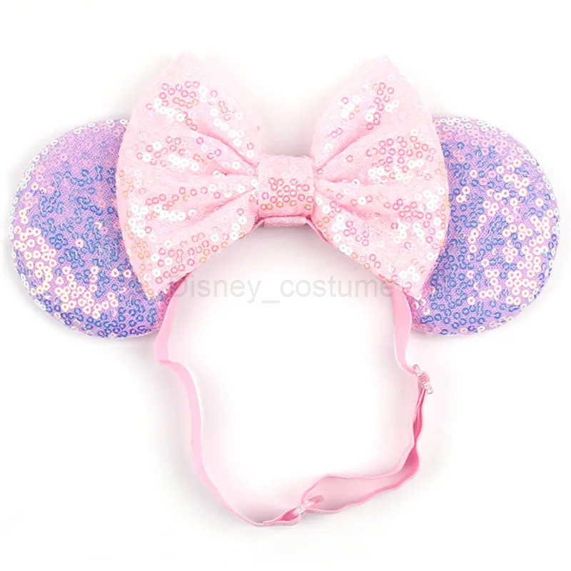 Disney Chic Mouse Ears Adjustable Elastic Headband For Adult And Kids Bow Nylon Hairband Festival Party Cosplay DIY Hair Accessories X250425