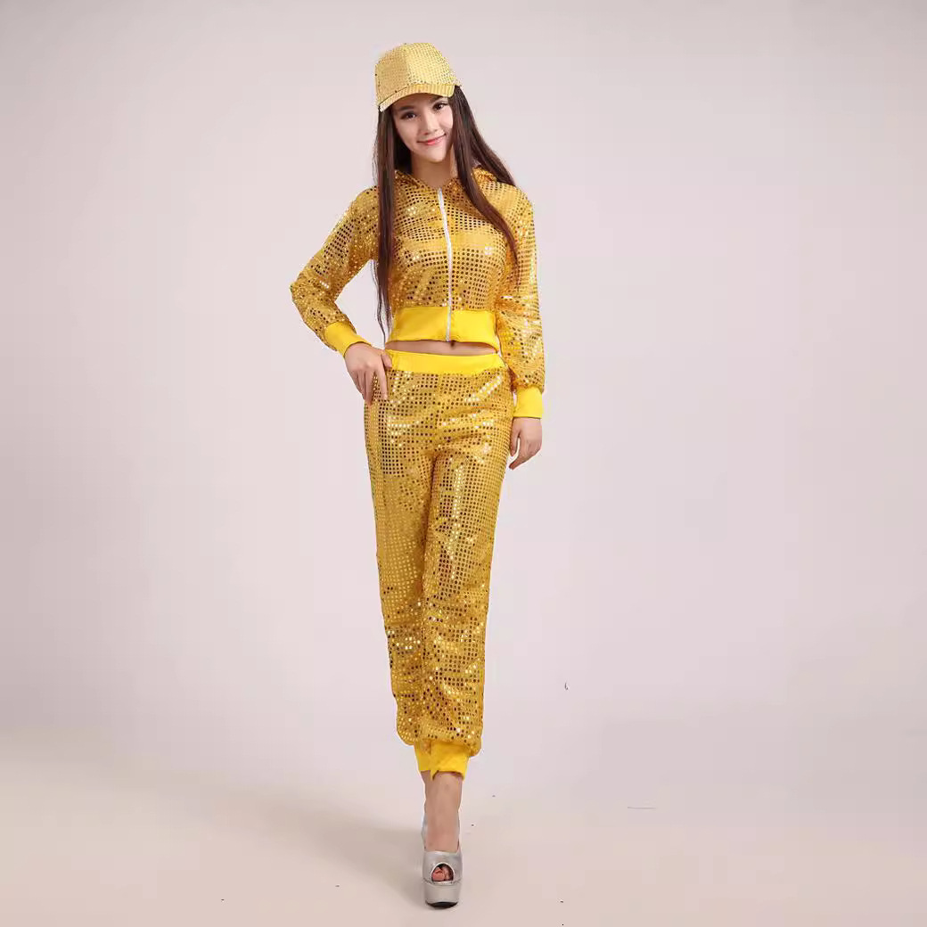 Performance Costume Women Adult Jazz Dance Costume Modern Dance Hip Hop Sequins Dance Costume 241203Z