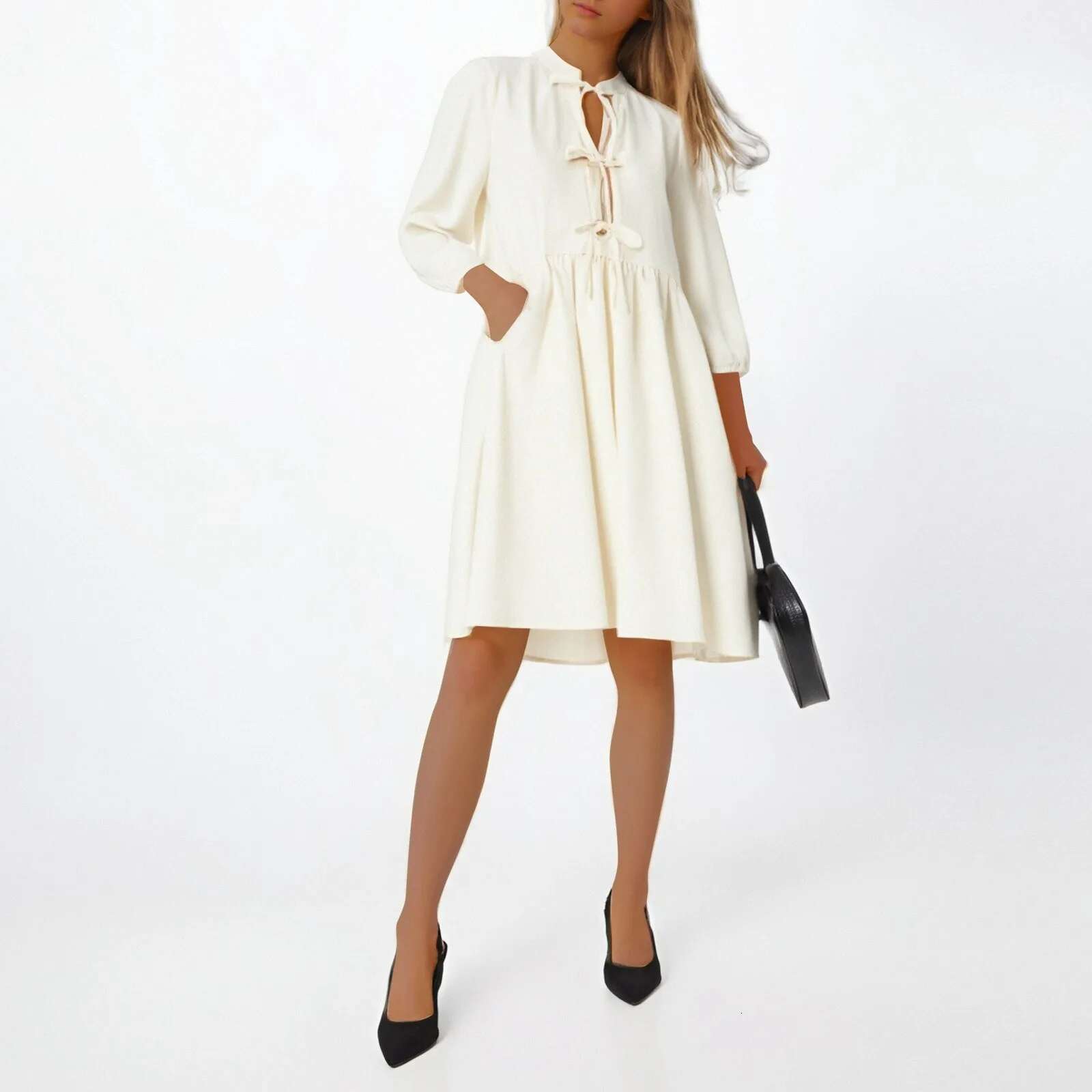 Dongdumaoyi Women S Sleeve Dress Loose Ruffles Befree Sexy Spring Bandage Boho Casual Holiday Party Elegant Dresses