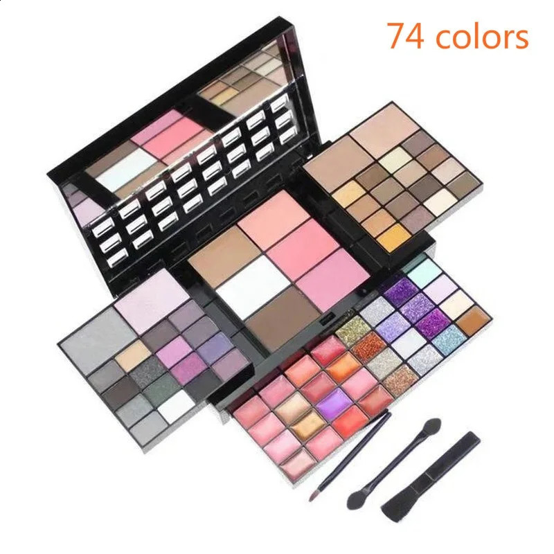 407478 Color Glitter eye shadow Palette Matte Waterproof Durable Pressing Powder Cosmetic Set Fashion Female Makeup Tools 250415