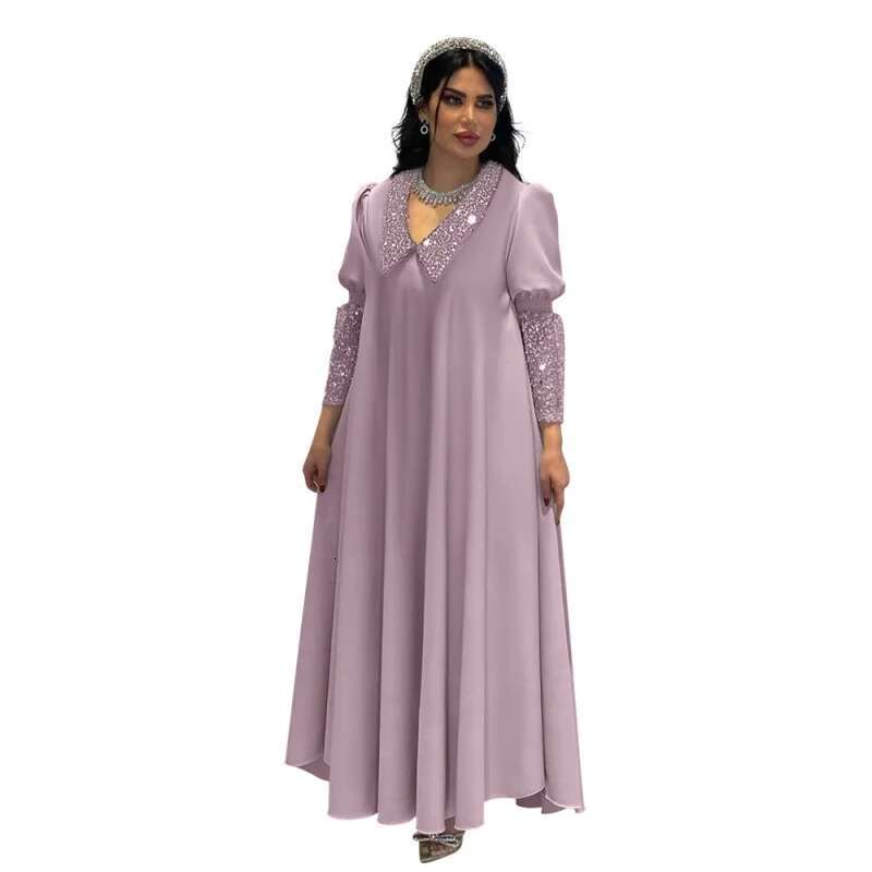 Dongdumaoyi Dubai Muslim Women S Wear Robe Fashionable Sequins Inserted Beads Stitching Middle East Maxi Dress W