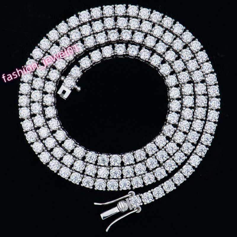 Exclusive Discount Wholesale Womens Silver 925 Jewelry 3mm Diamond Mossanite Moissanite Tennis Chain Necklace for Men Gifts