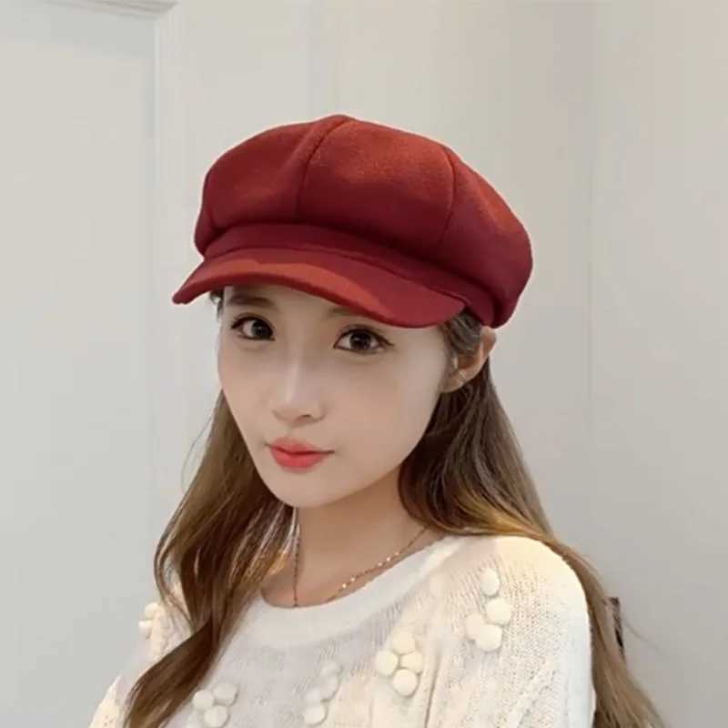 Woolen Solid Color Beret Autumn and Winter Windproof Hats Fashion Outdoor Cotton Hat Mens and Womens Universal Caps MZr09 J251125