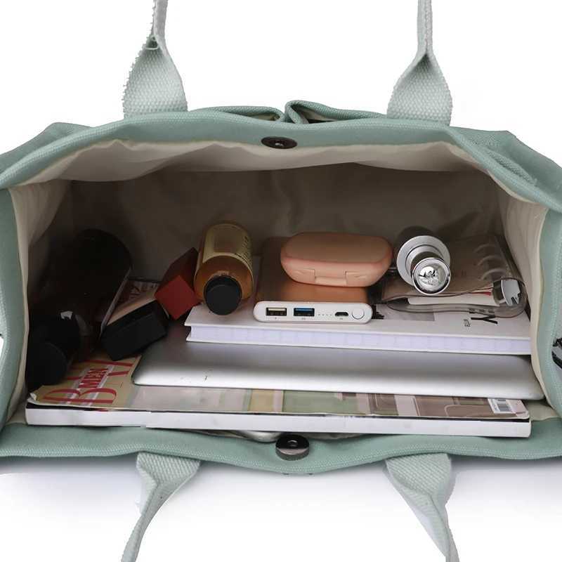 Womens Bag Large Capacity Canvas Bag For Women Handbag Tote Bag Multiple Outer Pocket Womens Shoulder Bag ShoppingT251125