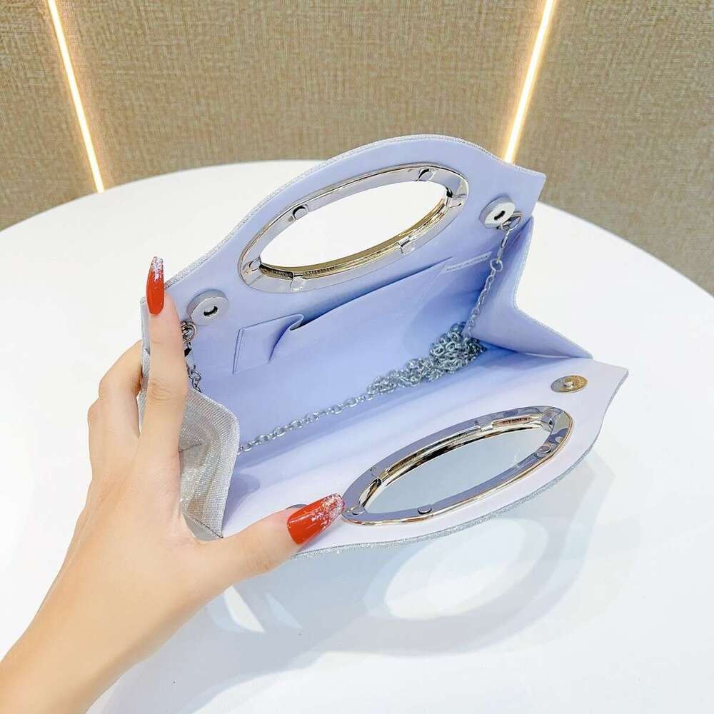 Design sense socialite pleated hand-held banquet romantic wedding evening formal dress one shoulder crossbody dinner bag, 2025 new casual versatile fa