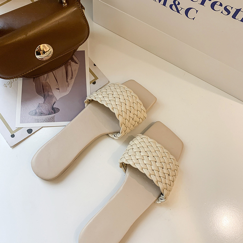 hot free shipping designer slippers womans outdoor indoor casual sandals white breathable fashion weave sliders