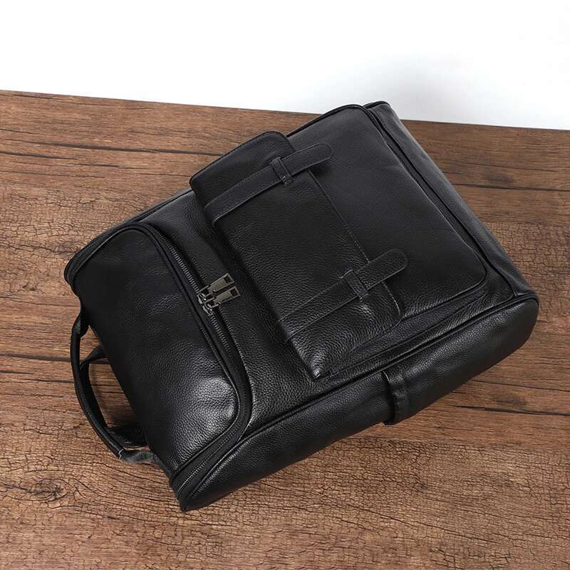 100% Genuine Leather Men Backpack Large Capacity Fashion Boys Schoolbag Laptop Bag Cowhide Travel Backpacks Student Bookbag