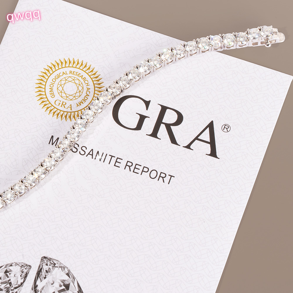 Moissanite Tennis Bracelet 925 Sterling Silver 3mm 6.5 in Lab-Grown Diamond Wedding Bridal Birthday Gift Women Men Fine Jewelry