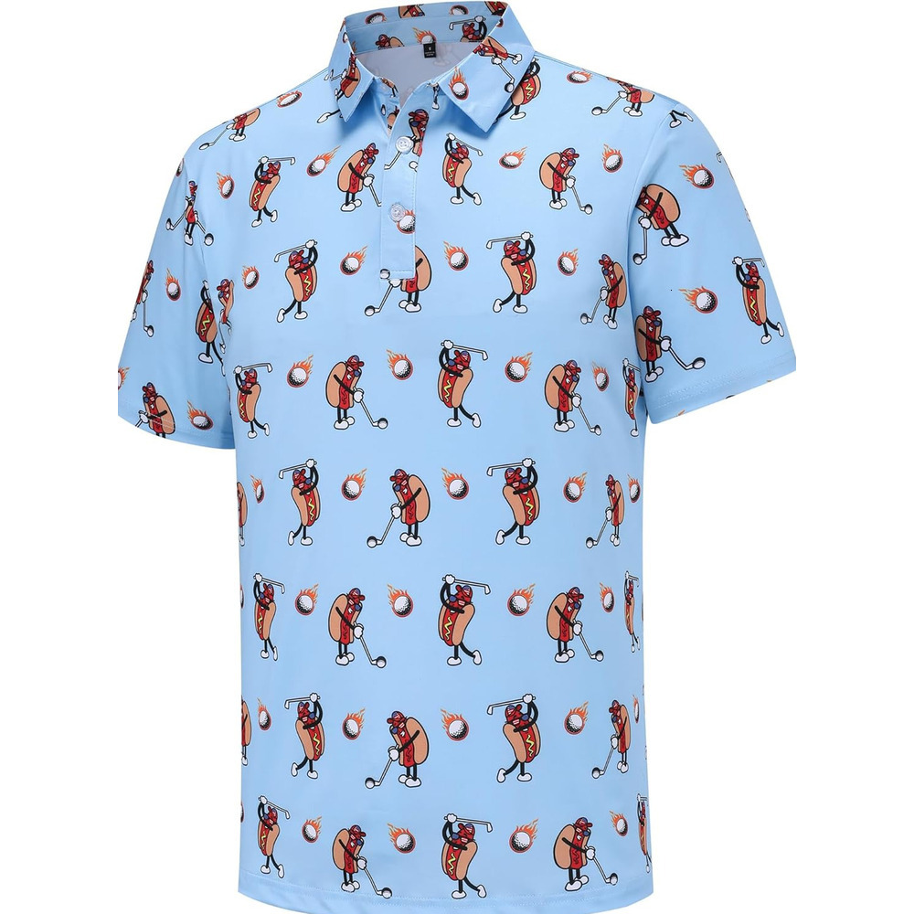Mens Polo shirt Mens Golf Polo Shirts Performance Moisture Wicking Dry Fit Casual Print Funny Golf Polo Shirts Casual tops summer clothes Short sleeve