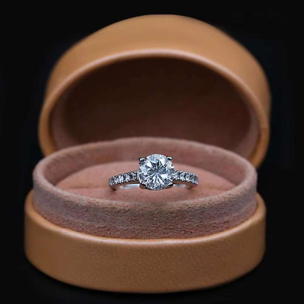Moissanite Solitaire Wedding Ring Goldmoissanite Ring Engagement Bands or Rings Certified 1.20 Ct Round Shape Genuine White