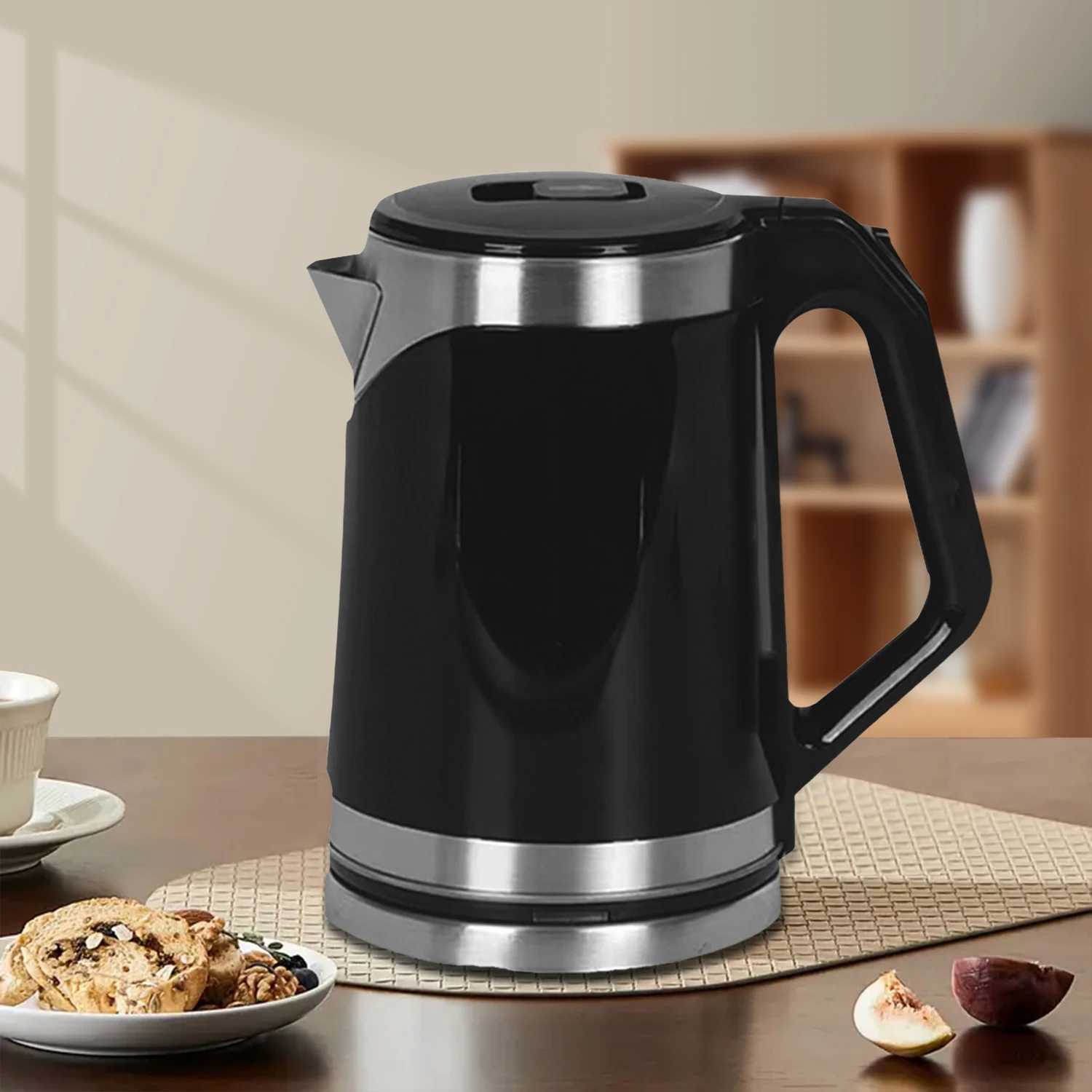 Electric Kettle Stainless Steel Inner Lid Water Heater Teapot Automatic Shut Off 2L 1500W-1700W Power EU Plug C251125