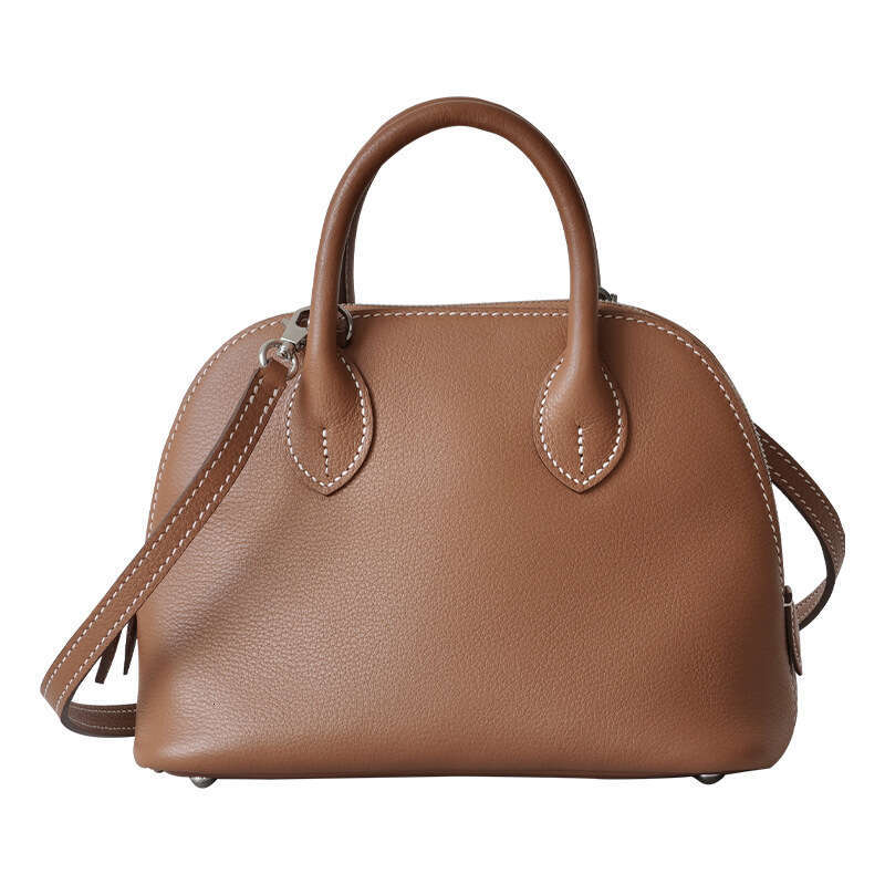 Bolide Half Wax Line High end Head Layer Cowhide Mini Bowling Shell Women's One Shoulder Handheld Crossbody Bag