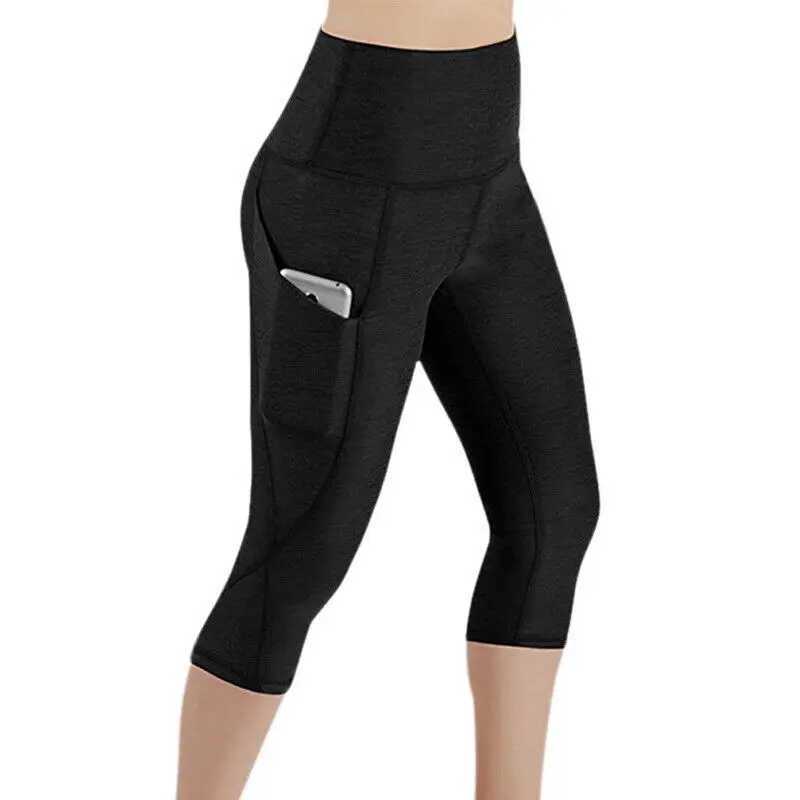 New high waisted leg pockets fitness bottom running pants suitable for womens quick drying exercise Trouser workout yoga pants 2024C250425