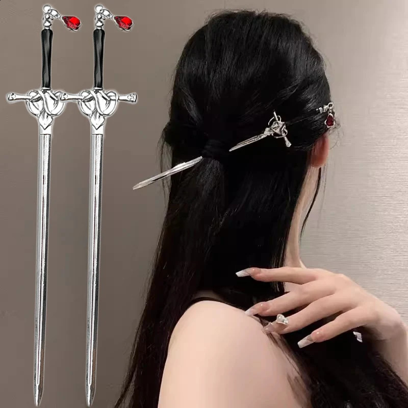 Classic Chinese style sword hair clip retro headwear tail jewelry 250417