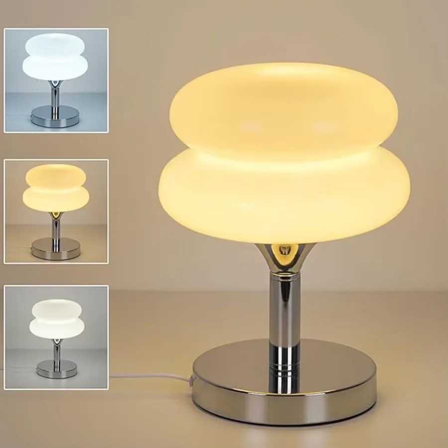 Macaron Glass Table Lamp Trichromatic Dimming Living Room Atmosphere Lamps Eye Protection Night Light Girl Bedroom Bedside DecorM251125