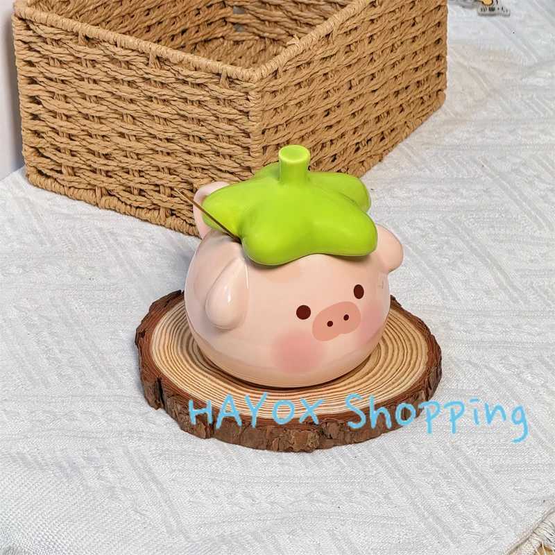Cartoon 3D Pig Coffee Cup with Lid SpoonCeramic Animal Water Cupsoffice Mug Breakfast Milk Large Capacity Oatmeal Mug Y251125