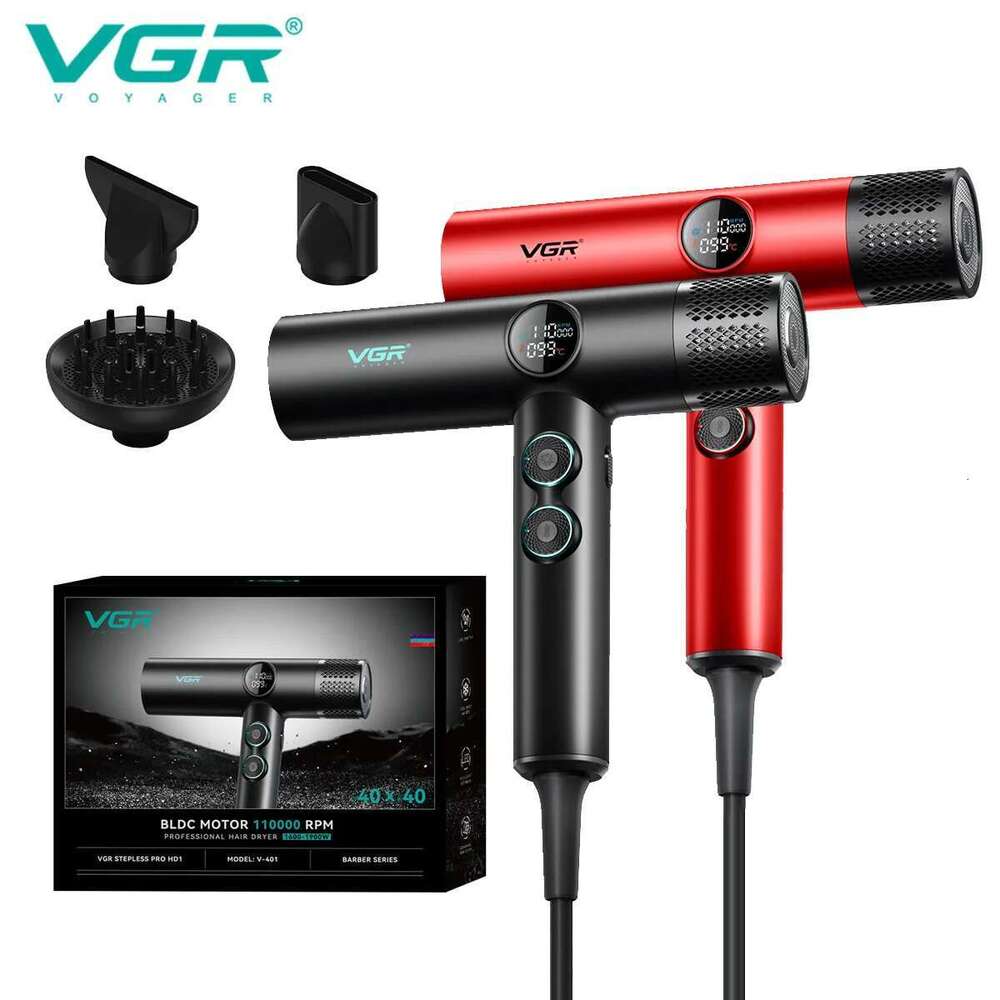 VGR Professional Hair Dryer hine Hot and Cold Adjustment Air Blower Brushless Motor 110000 RPM Barber Salon V-401
