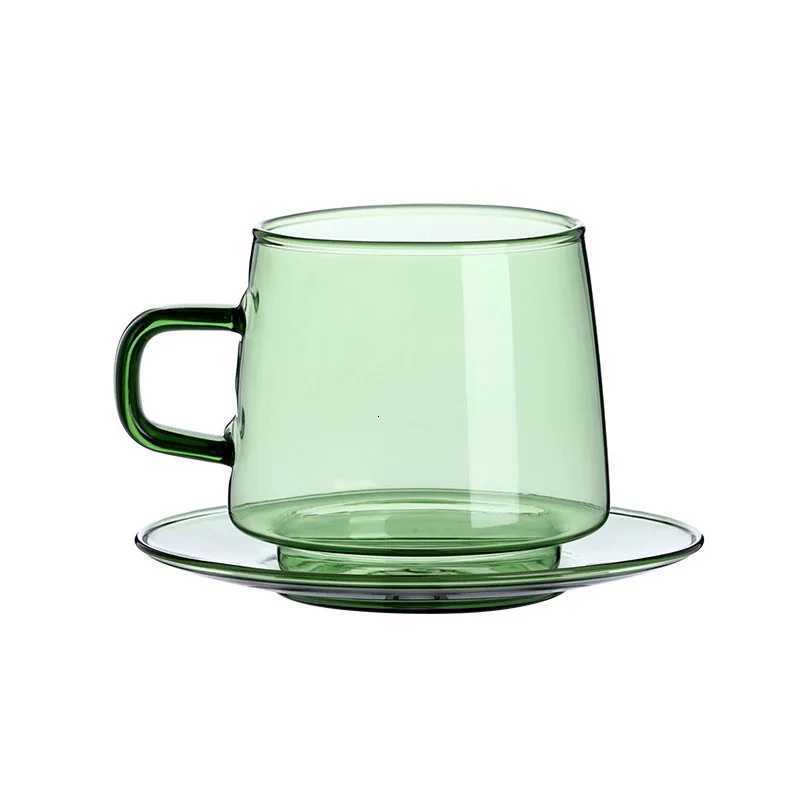 Colored Glass Mug Cup 350ml Heat Resistant Amber Blue Green Stackable Glass Cup Coffee Tea Cup 1PC Y251125
