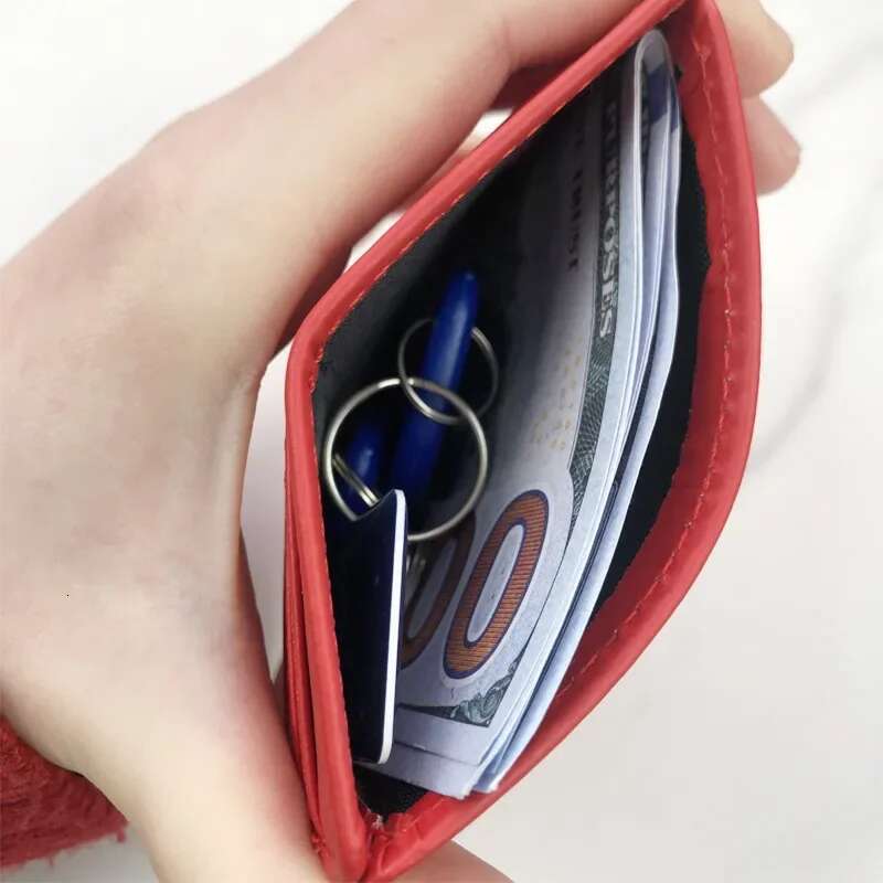 1Pcs Man Purses Ultra Thin Mini Business Bank Credit Card Holder Wallet Simple Black Women Small Coin Cards Cover Pouch Case Bag