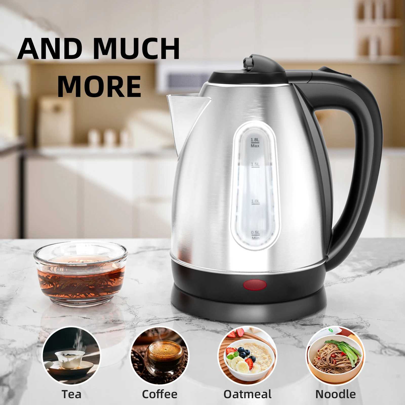 Stainless Steel Electric Kettle 18 Liter Tea Kettle Electric Hot Water Kettle 1500W Fast Boil with LED Light Auto Shut-Off C251125