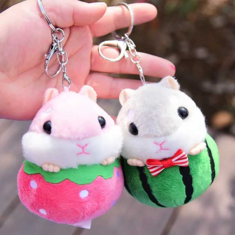 Cartoon Cute Fruit Hamster Pendant Keychain Doll Plush Toy Mouse Doll Bag PendantXJ251125