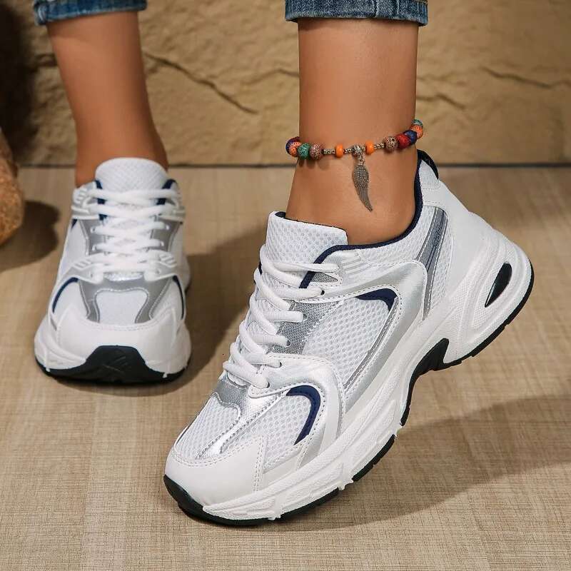 Women's Breathable Mesh Shoe Are Lightweight Comfortable Low Tie Casual Running Round Toe Sports Shoes for Outdoor Hiking ddmykukumalu