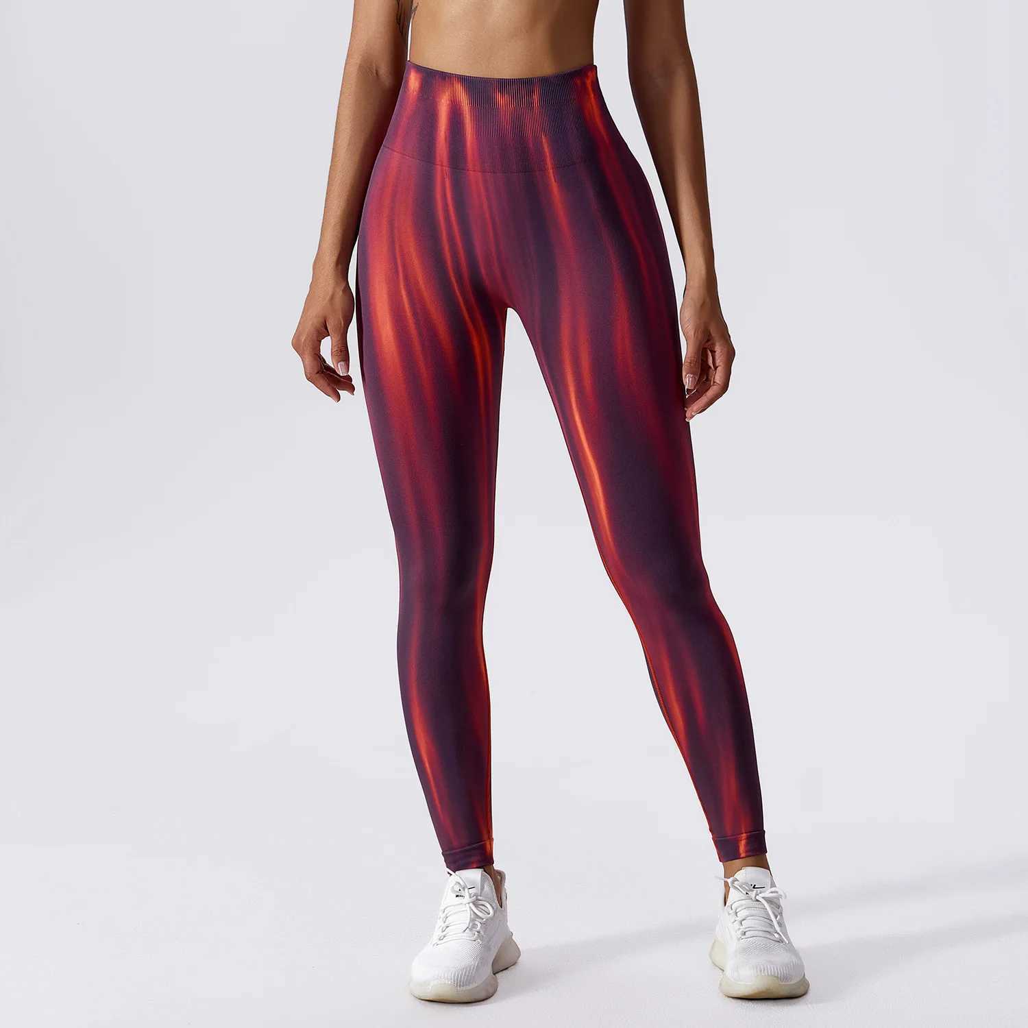 Tie dye yoga pants gym legs womens seamless sports legs womens sports legs running fitness high waisted yoga legsC250425