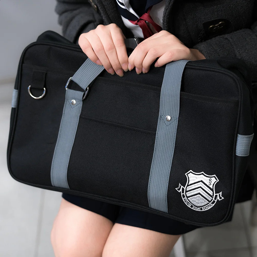 Game Amamiya Ren Joker Syujin High School Cospaly Student JK Uniform Shoulder Bag Travel Black Handbag Accessory 250417