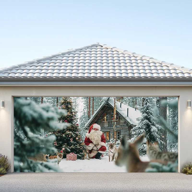 Christmas Photography Background Winter Snowman Door Window Snow New Years Eve Party Decor Decoration Holiday Party BackdropM251125