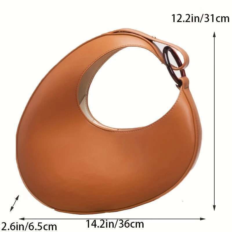 Stylish Women's PU Leather Solid Color Design Oval Shoulder Bag Soft Handle Handbag Shopping Trip