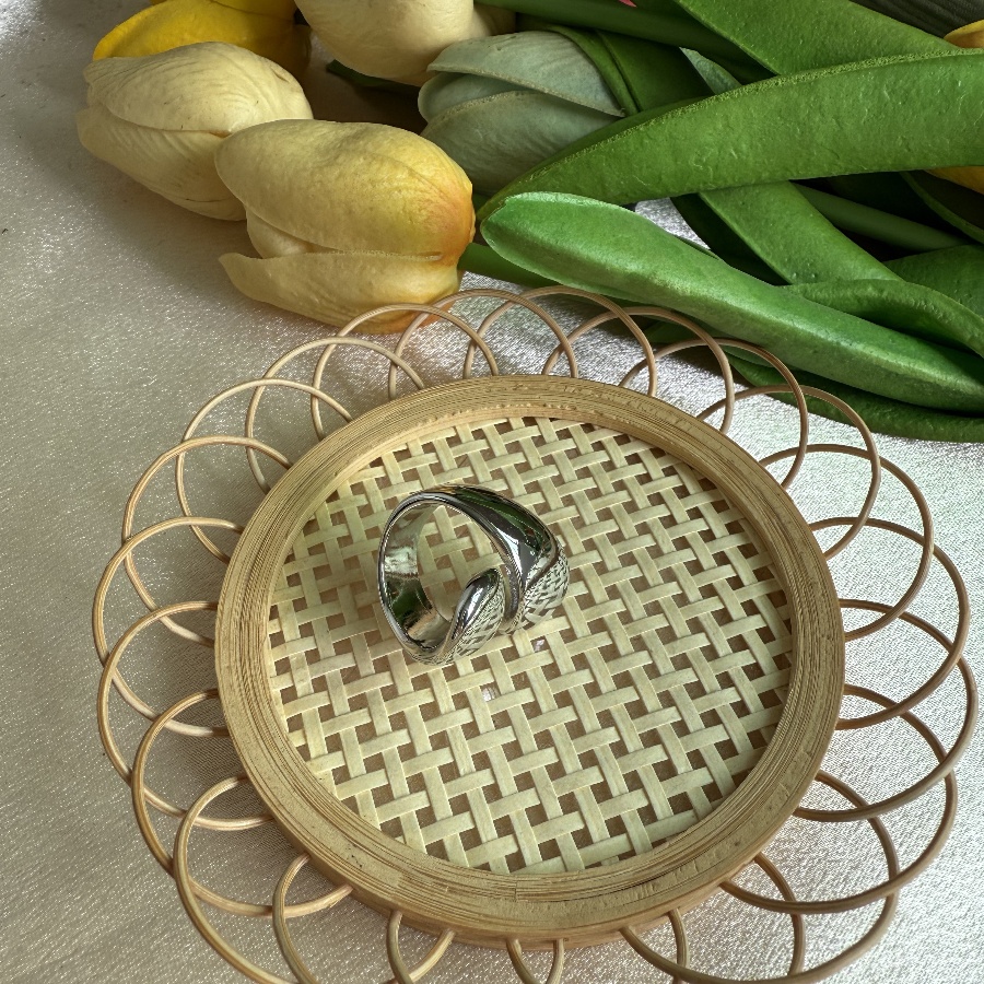 Contemporary Chunky Open Ring in Silver Eye-Catching Accents for Your Fingers