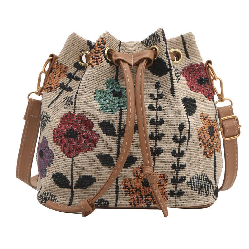 New Free Delivery Designer Shoes By 2025 2024 Autumn New Personalized Casual Popular Single Shoulder Ethnic Style Crossbody Drawstring Bucket Bag For 