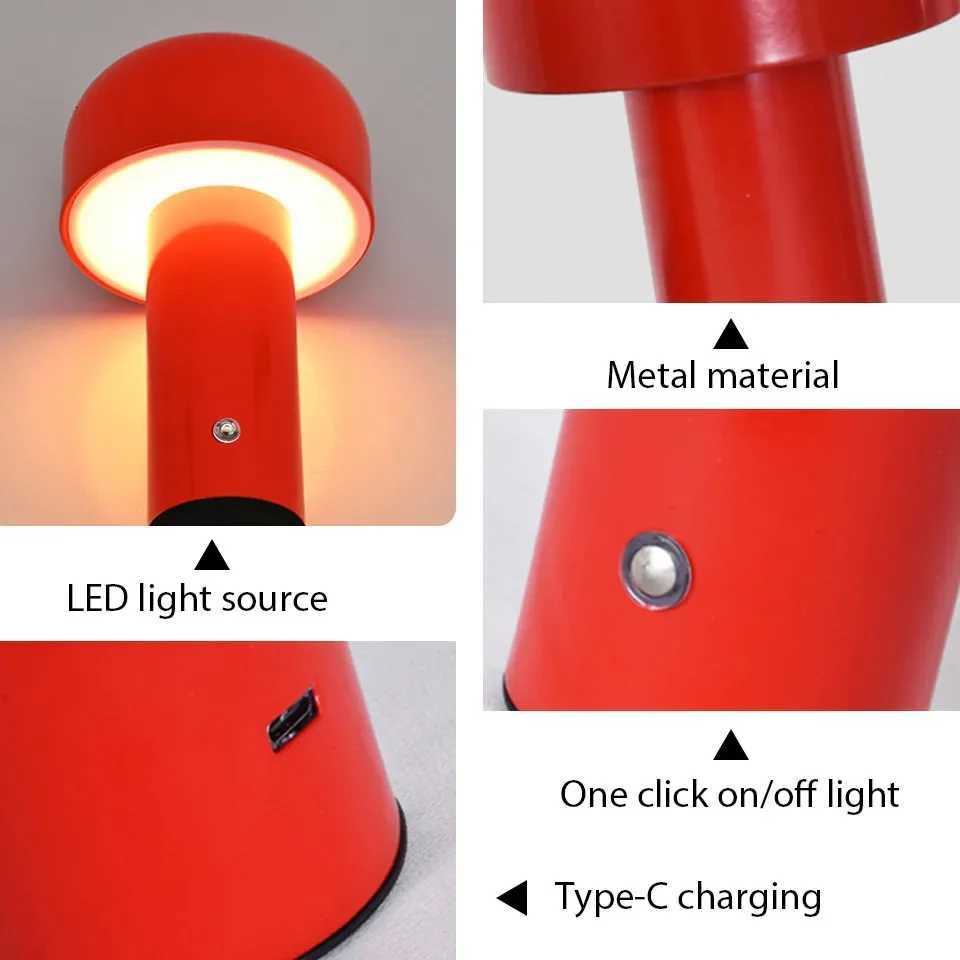 Retro Mushroom LED Table Lamp Bar night lamp Touch Sensor Reading Lamp Infinitely Dimmable Desk Lamp Rechargeable lightingM251125