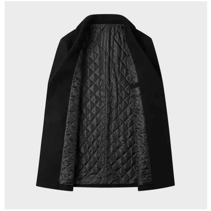 New Men Double Breasted Woolen Coats Winter Thicker Warm Cashmere Trench Coats Long Jackets Quality Male Winter Overcoats XXLT251125