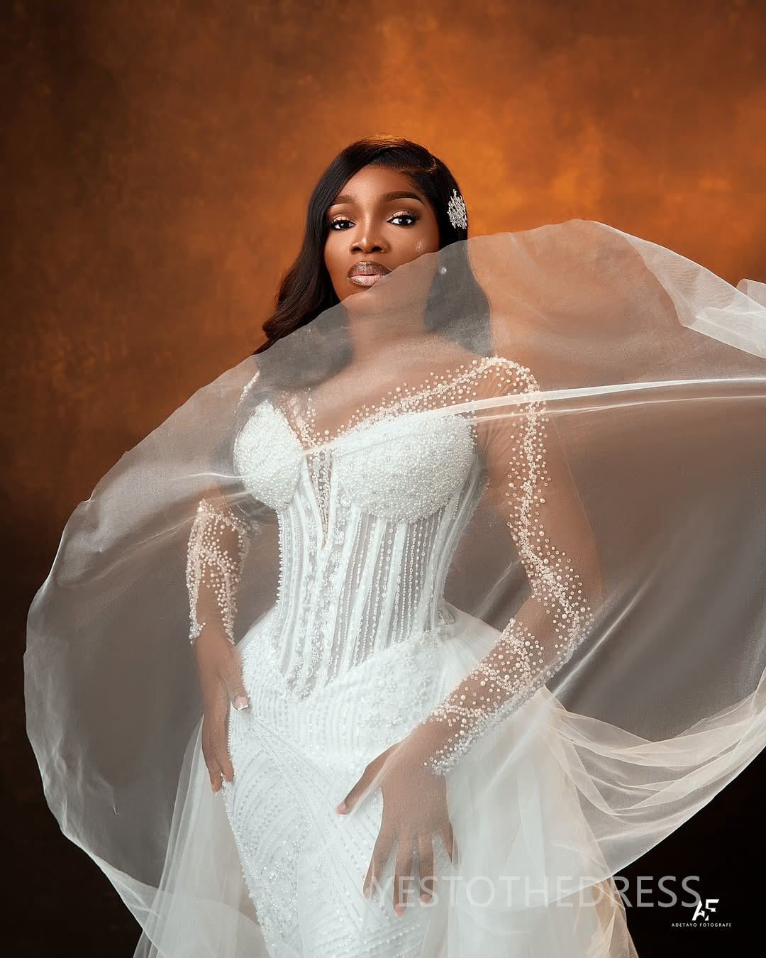 2024 Plus Size African Mermaid Wedding Dress Bridal Gowns For Bride Illusion Detachable Train Sheer Neck Beaded Lace Rhinestones Wedding Gowns For Bla
