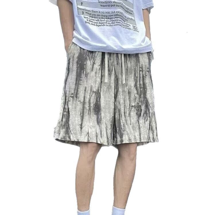 Beach men's summer thin American style exterior ice silk sports pants big size loose casual five inch shorts