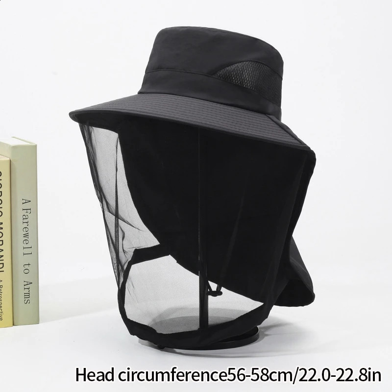 Summer Fishing Hats Outdoor Mosquito Insect Sunscreen Cap for Men Women UV Protection Hiking Sun Hats Camping Hats 250424