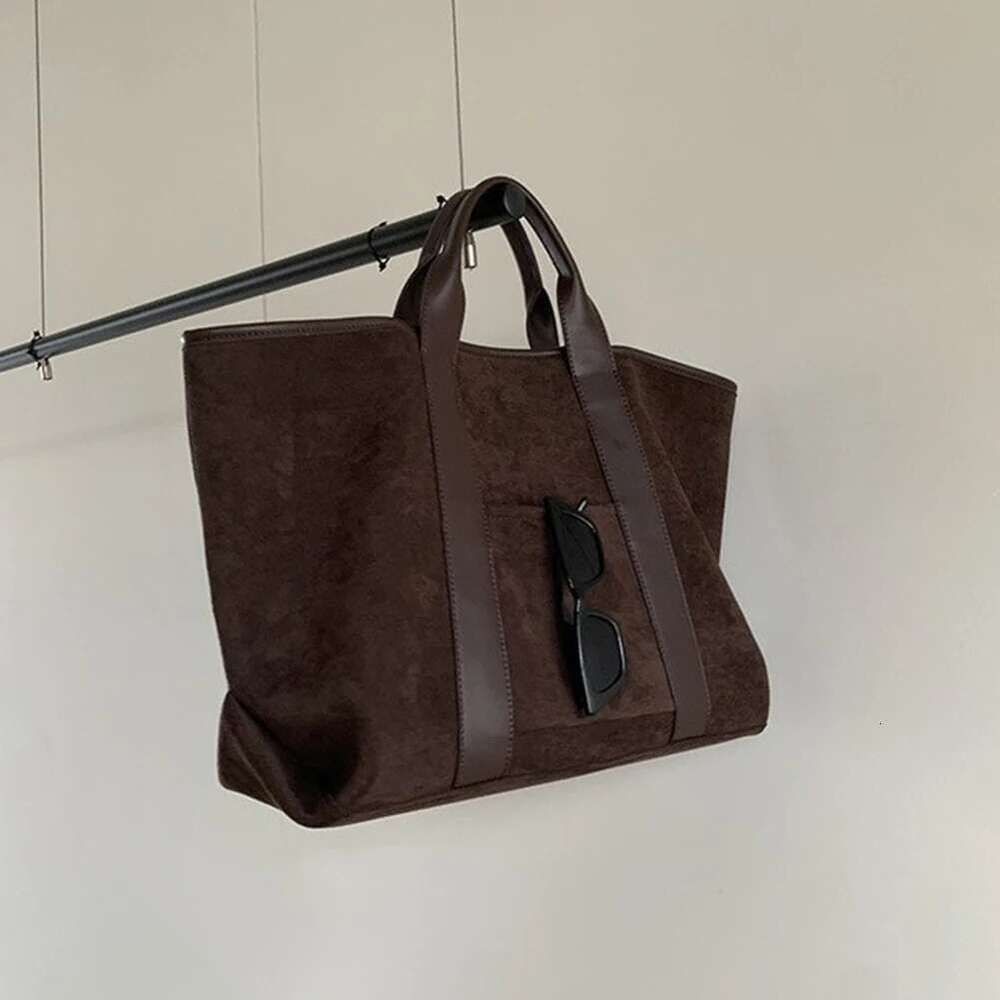 Designer Bag Vintage Suede Large Capacity Handbag Simple All-Match Fashion Korean Chic Tote Bags Design Casaul Commute Handbags Women