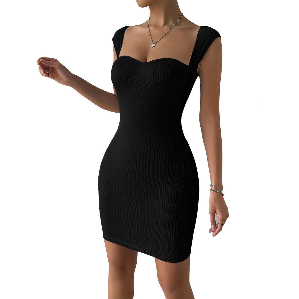 Spring/Summer Product European American Women's Sexy Nightclub Short Skirt Sleeveless Knitted Hip hing Strap Dress 2025 New Style Unique and Eleg