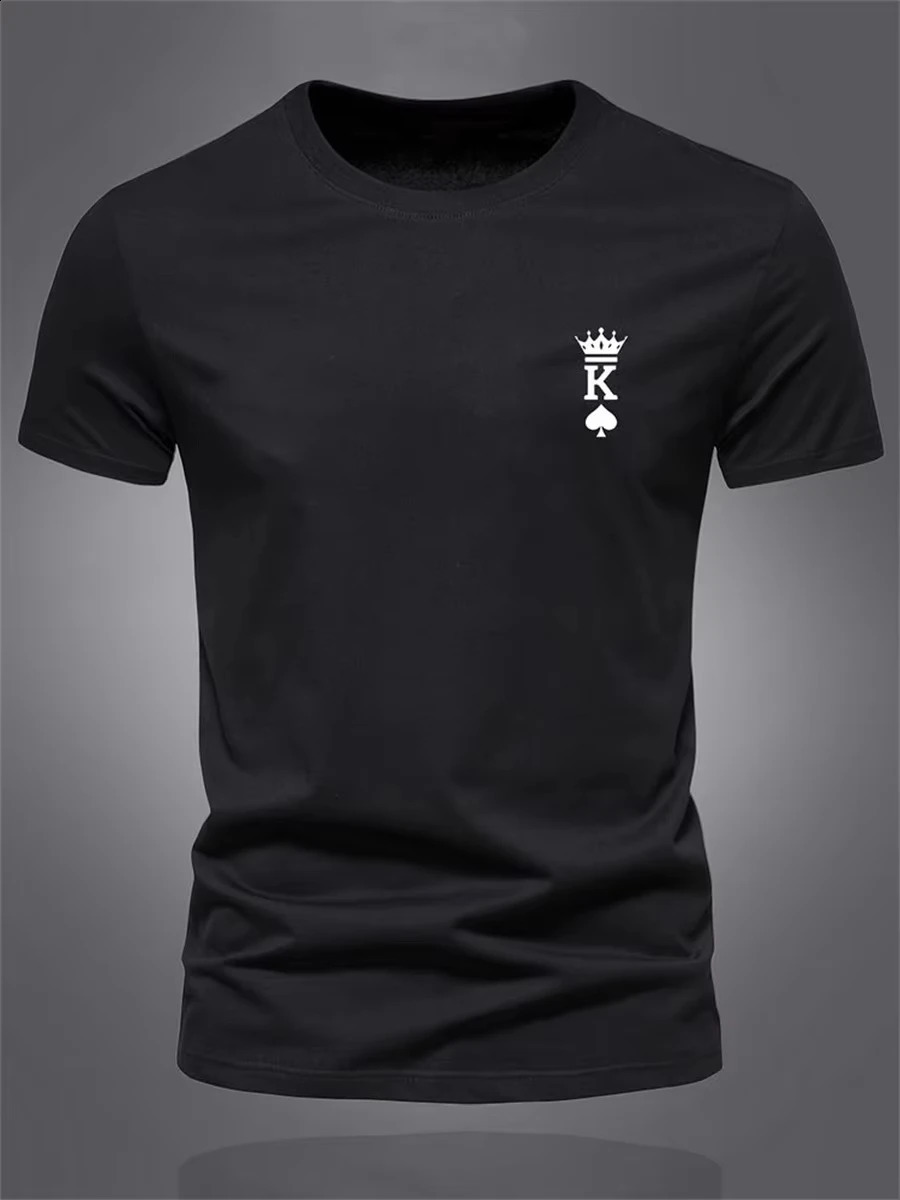 Mens Summer Loose Set 100 Cotton K King Pattern Printed T-shirt Top Graphic T-shirt Mens Clothing T-shirt 250423