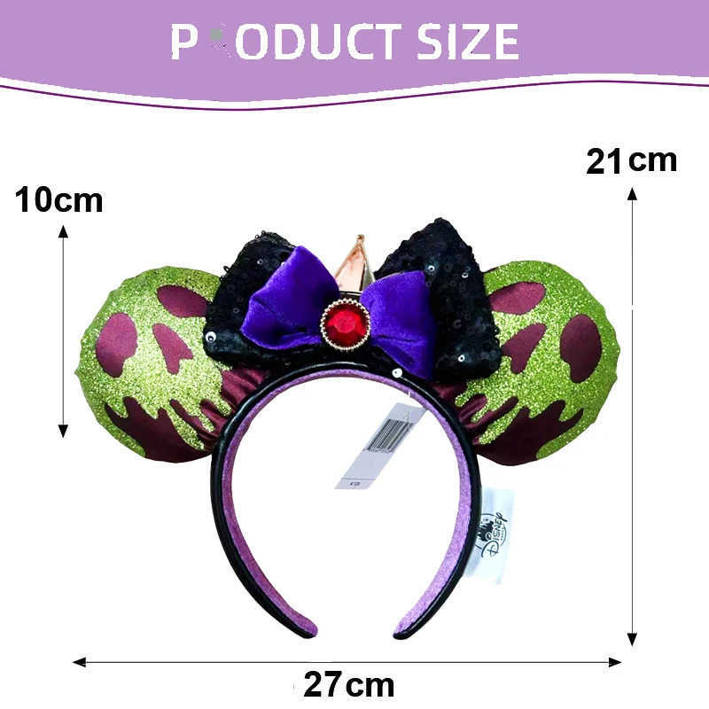Disney Mickey Mouse Headband Princess Snow White Skull Poison Apple Ear Strap Girl Role Playing Hair Accessories X250425