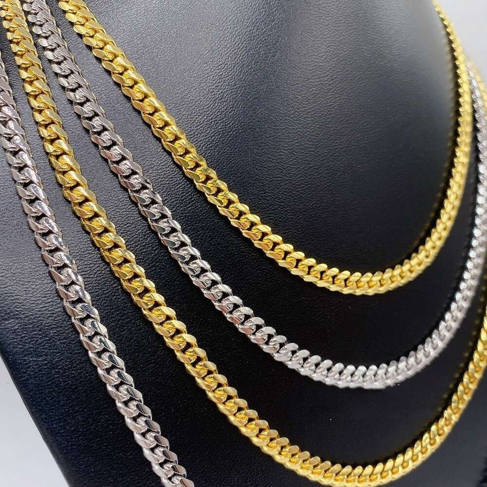 2025 New European and American trendy hip-hop Cuban necklace
