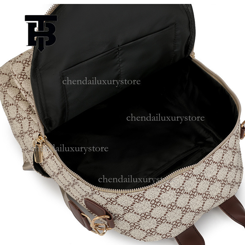 TB BHULAMTE Leather Backpack Large Capacity Womens Travel Bag with Fashion Pattern Multi Purpose Leisure Handbag 1100368158