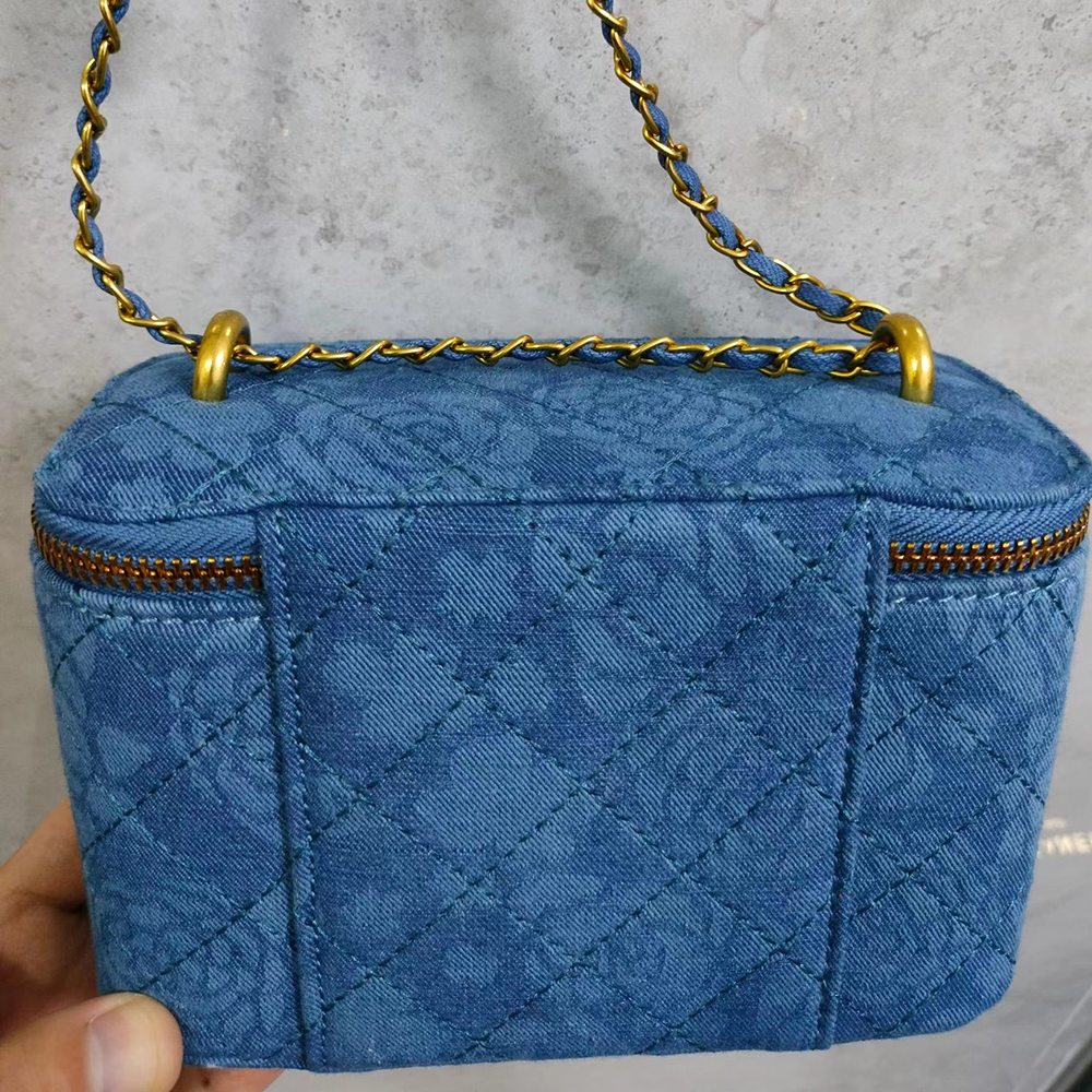 Classic Lady Women Vanity Box Bag Pattern C Cosmetic Brush Bucket Beauty Lipstick Organizer Box Phone Shoulder Bag Box Storage Box